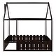 preview thumbnail 8 of 7, (Slats Are Not Included) Espresso Full Size Wood Bed House Bed Frame with Fence for Kids Teens and Girls and Boys for Bedroom