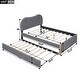 preview thumbnail 12 of 30, Full Upholstered Platform Bed with Practical Trundle for Additional Sleeping Space