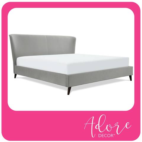 Adore Decor Adele Wingback Upholstered Platform Bed