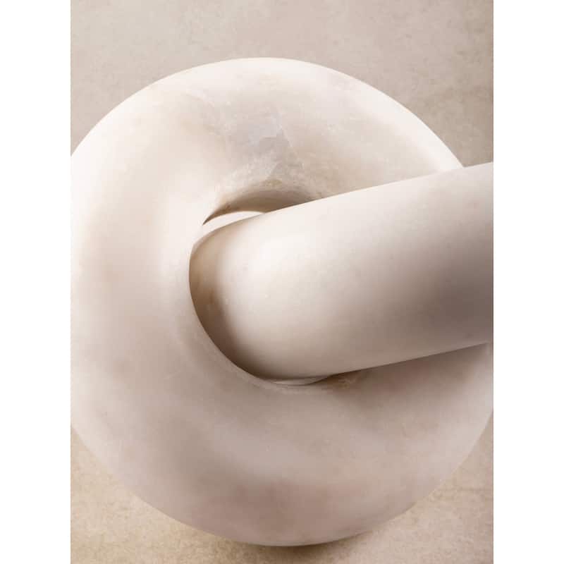 Munich White Marble Knot Sculpture - Large