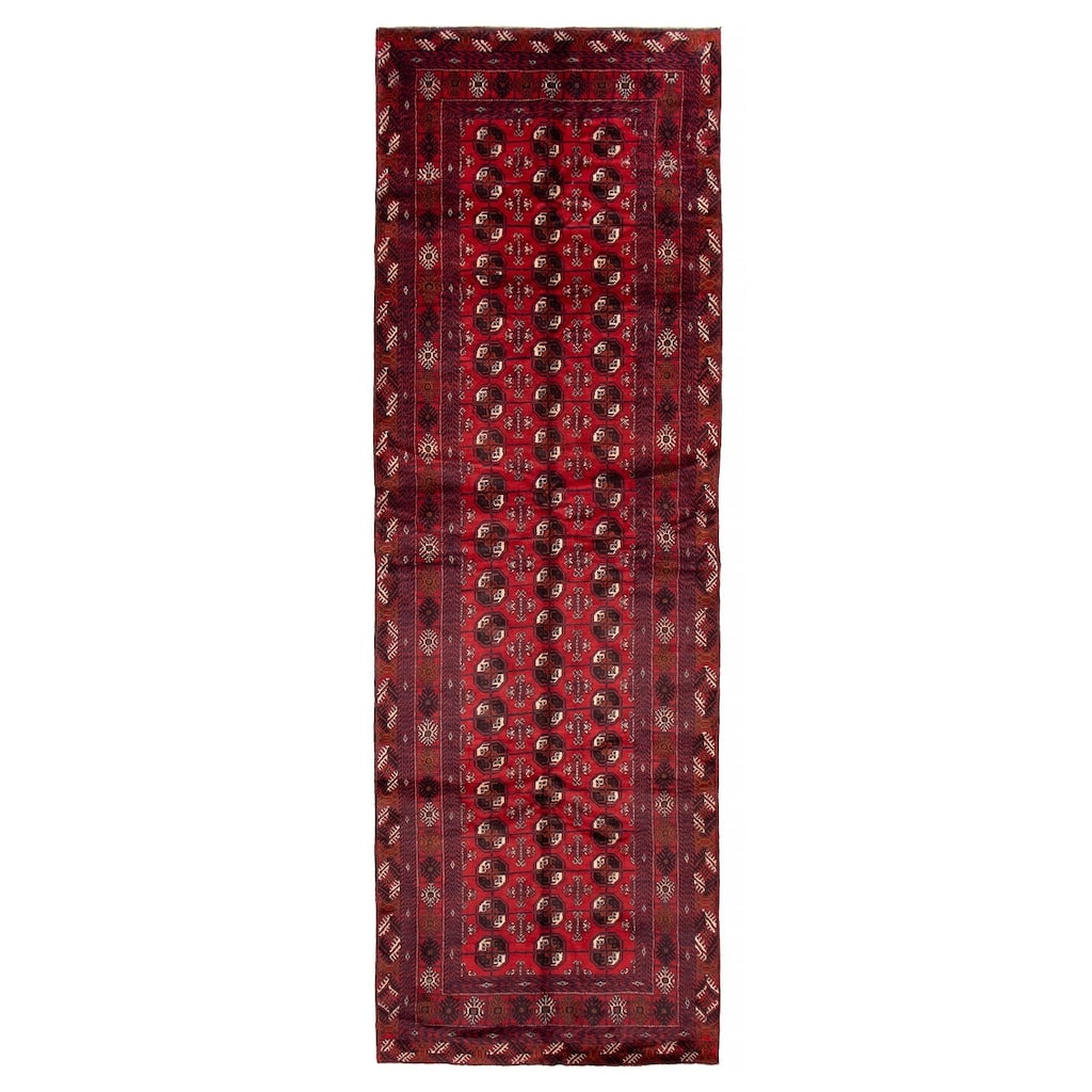 ECARPETGALLERY Hand-knotted Teimani Red Wool Rug - 4'11 x 14'9