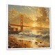 preview thumbnail 9 of 14, Designart "Yellow White Sunset Golden Gate Bridge San Francisco" San Francisco Framed Wall Art Industrial Wall Decor Art