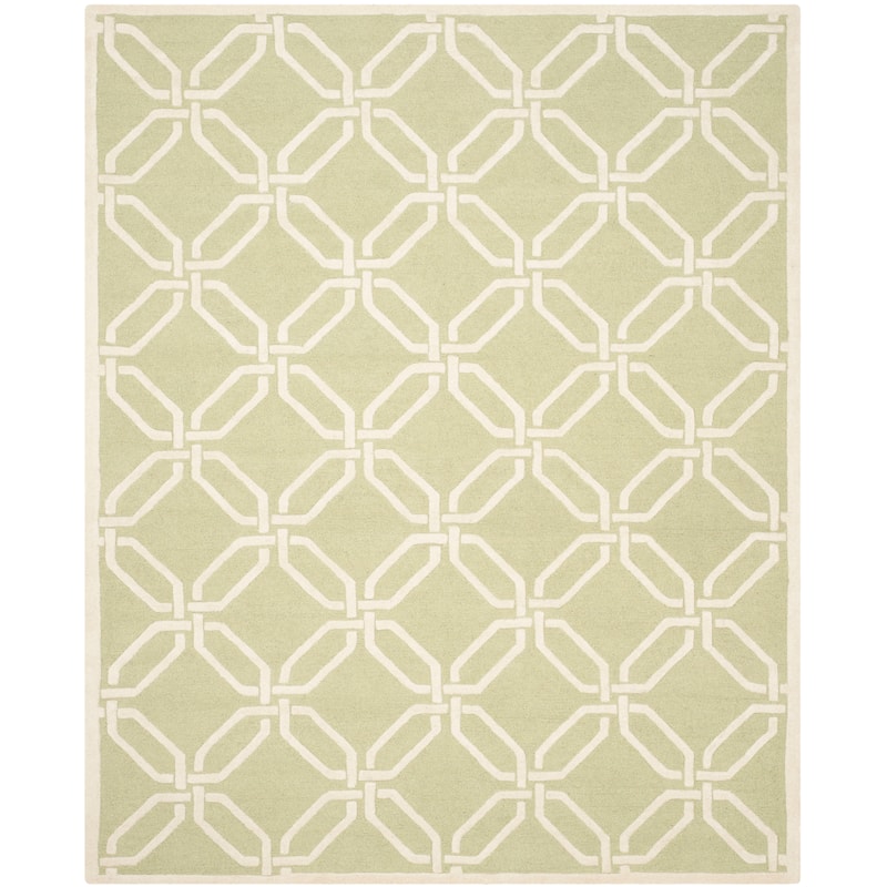 SAFAVIEH Handmade Cambridge Nhung Modern Moroccan Wool Rug - 8' x 10' - Lime/Ivory