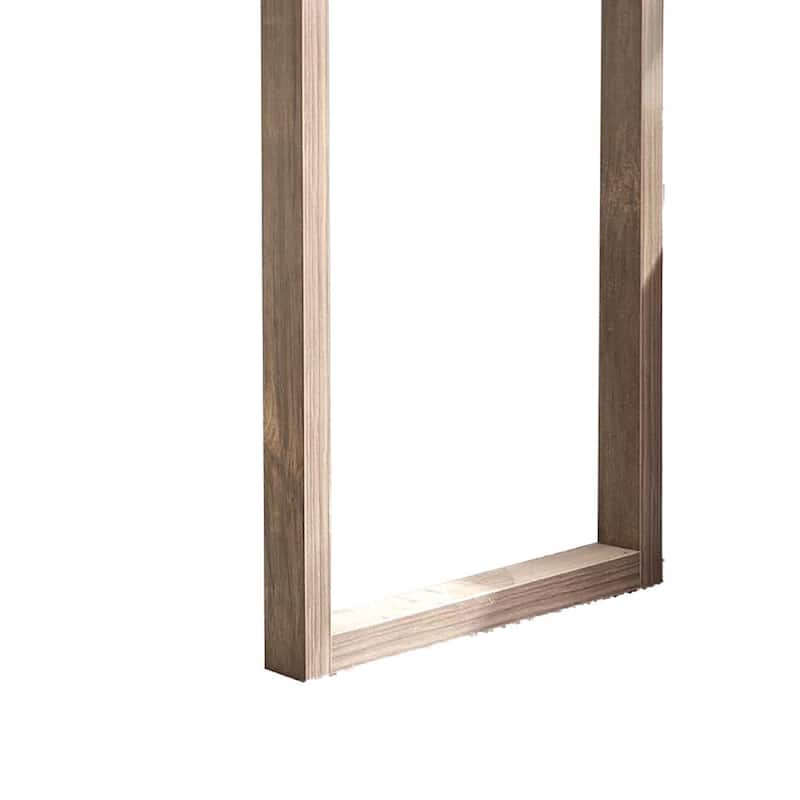 Fior L Shaped Writing Desk, 56 Inch, Hazelnut Brown Wood, Barn Door