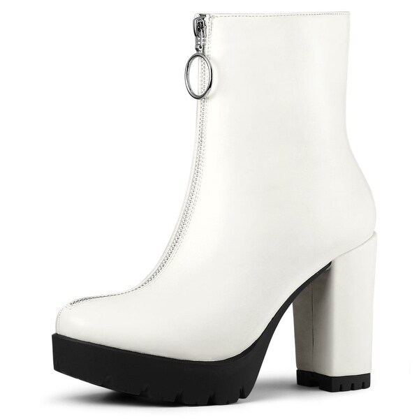 cleated zipper ankle boots