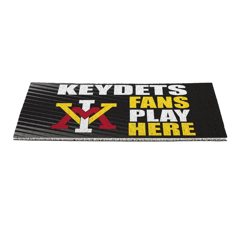 28 in. x 16 in. Virginia Military Institute "Fans Play Here" PVC Door Mat