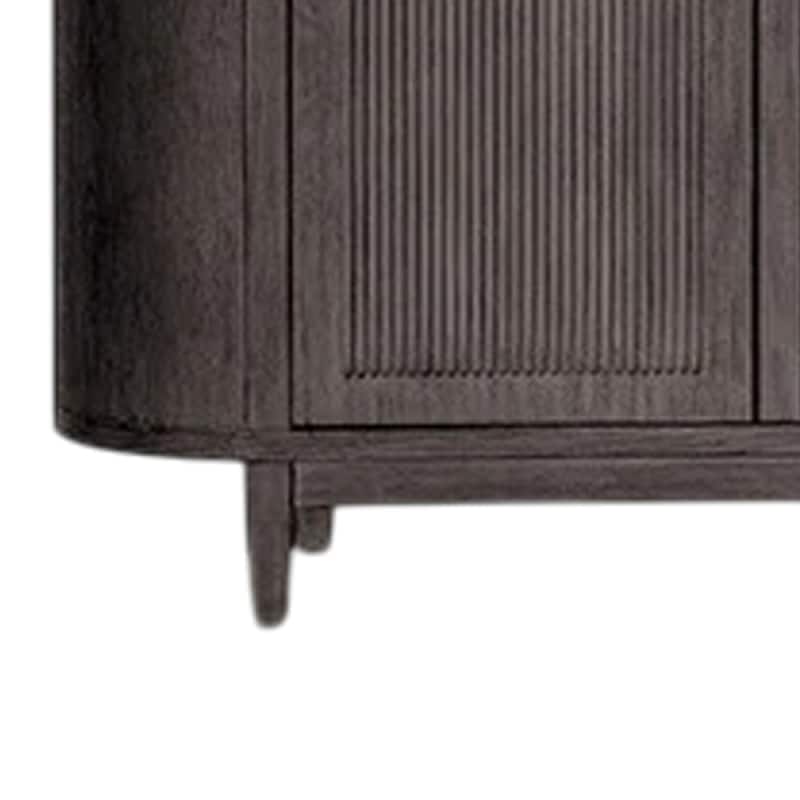 Zoko Sideboard Buffet Console, Arched Design Doors, Gray Wood 77 Inch