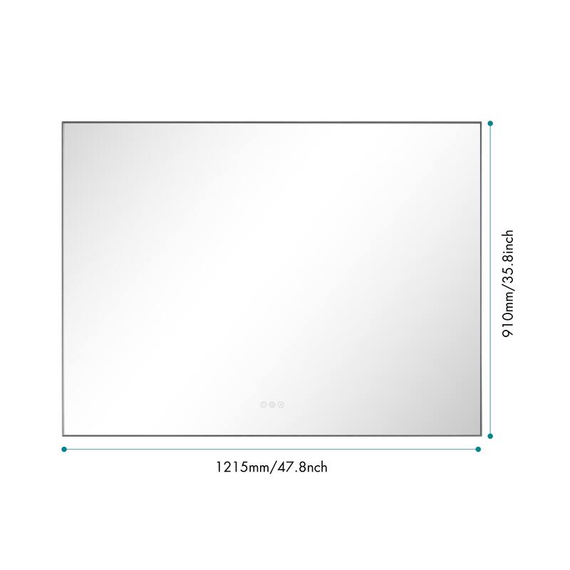 48 x 36 Inch LED Mirror Bathroom Vanity Mirror with Back Light, Wall Mount Anti-Fog Memory Large Adjustable Vanity Mirror