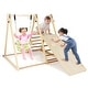preview thumbnail 6 of 5, 4-in-1 Toddler Climbing Toy Wooden Playsetw/Baby Swing Natural