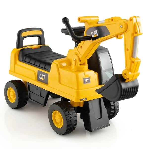 slide 2 of 8, Licensed Caterpillar Kids Ride-On Digger-Yellow - 29" x 12" x 21.5" (L x W x H)