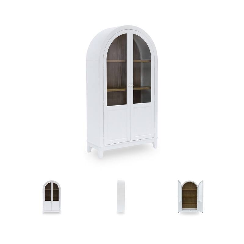 Signature Design by Ashley Dagandale White/Brown Accent Cabinet - 40" W x 16" D x 74.13" H