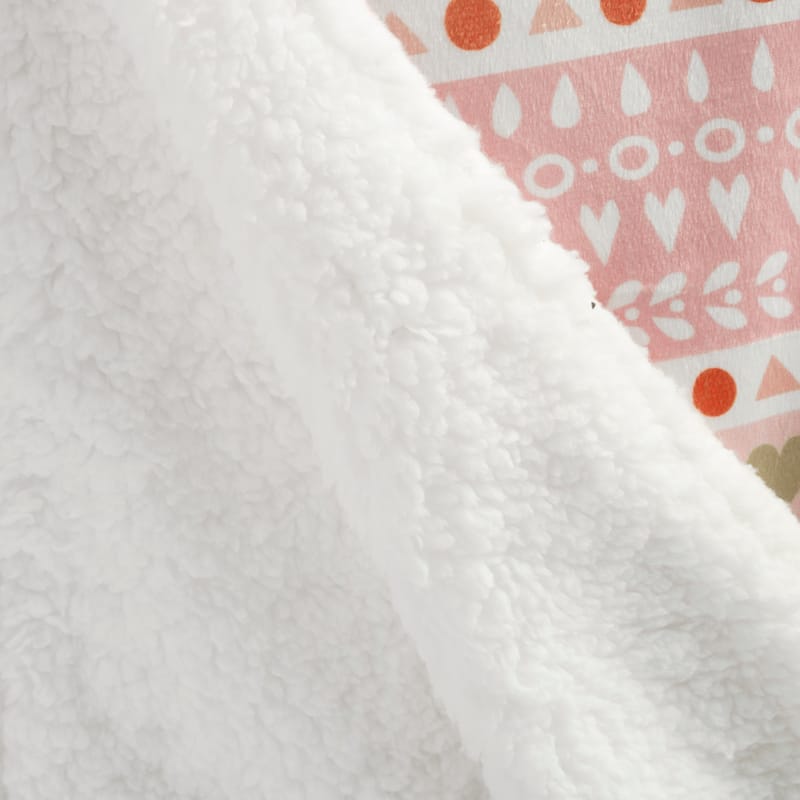 Lush Decor Boho Metallic Hearts Soft & Plush Sherpa Blanket - 40"x30"