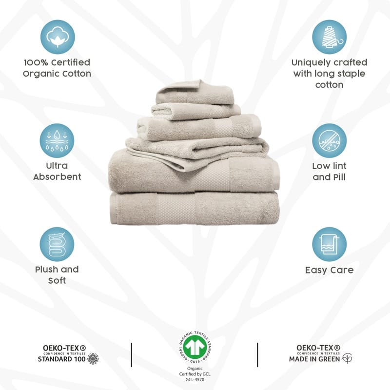 Farm to Home 630GSM Organic Towel Set of 6