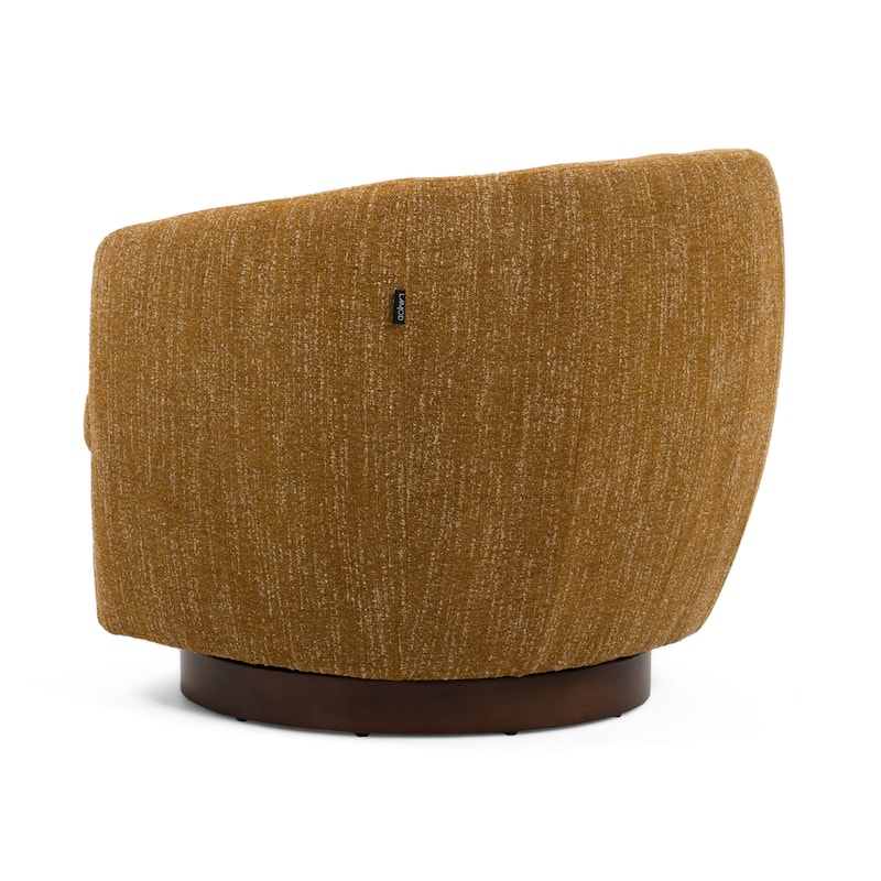Divani Casa Wendt Modern Mustard Fabric Swivel Accent Chair