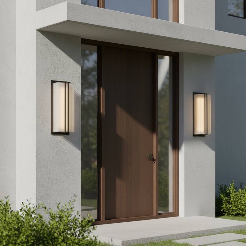 Artcraft Sausalito - Vertical Stripes LED Outdoor Wall Light - Black