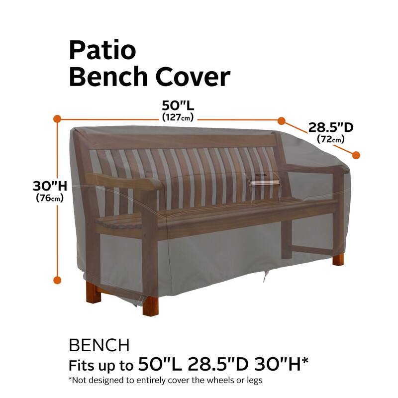 Classic Accessories Ravenna Water-Resistant 50 Inch Patio Bench Cover