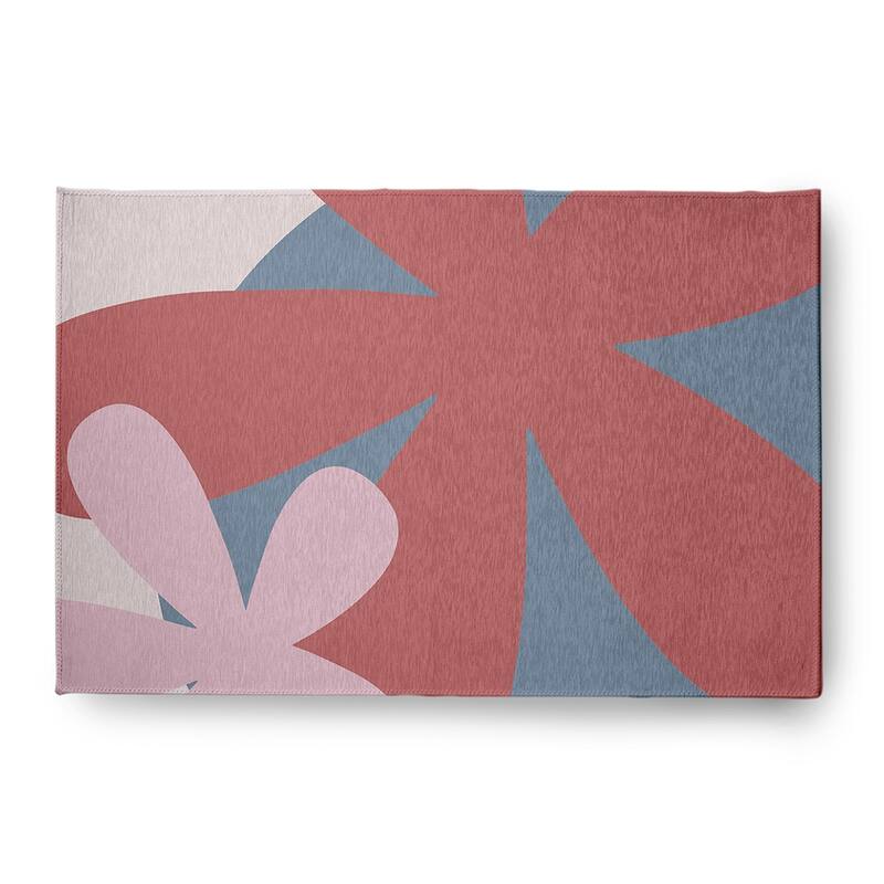 Bold Flowers Modern & Contemporary Chenille Area Rug - Bright Mauve Pink - 4' x 6'
