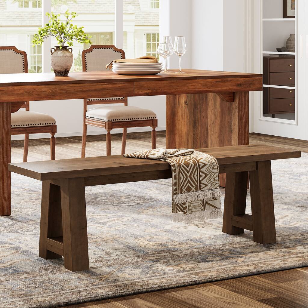 55.12 Inch Farmhouse Entryway Bench Indoor for Hallway