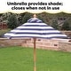 preview thumbnail 6 of 5, Wooden Table & Benches with Cushions & Umbrella, Navy