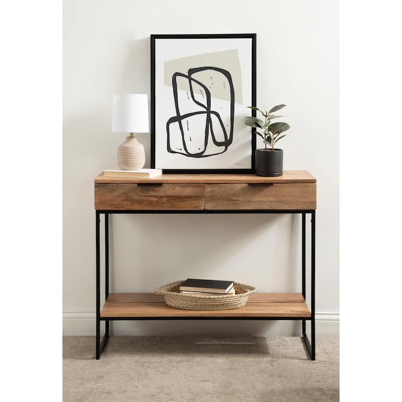 Kate and Laurel Malone Wood and Metal Console Table