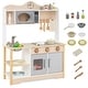 preview thumbnail 10 of 8, Gymax Wooden Play Kitchen for Kids Cooking Toy Playset w/ Microwave