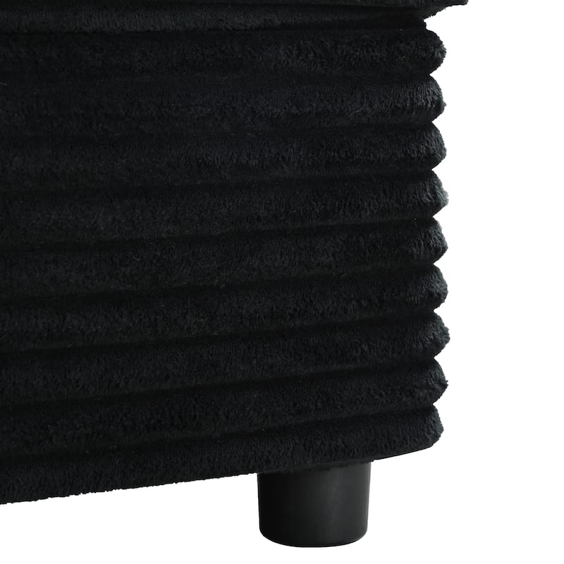 86.5" Corduroy Chaise Lounge Sofa Bed with USB Ports, Cup Holders and 8" Thick Cushions