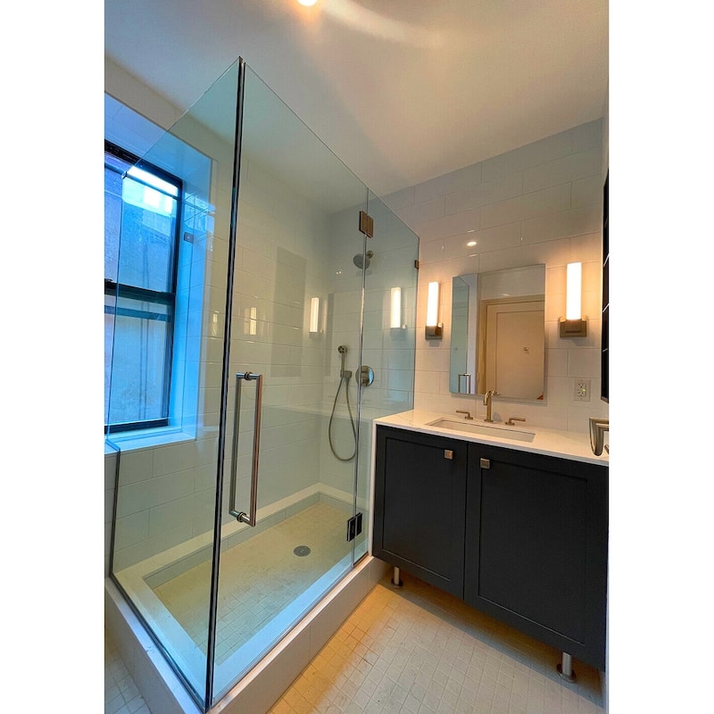 CEL 12"x 12" Mitered Corner Back to Back Shower Door Pull Handles
