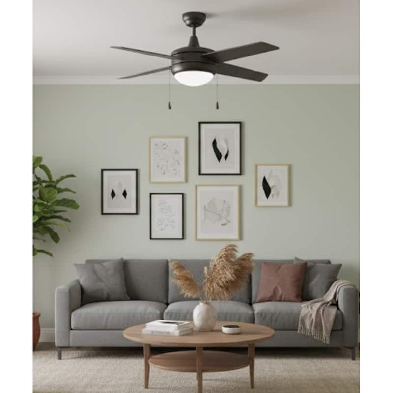 52" Europa IV 4-Blade Ceiling Fan Oil Rubbed Bronze Finish with Integrated LED Light