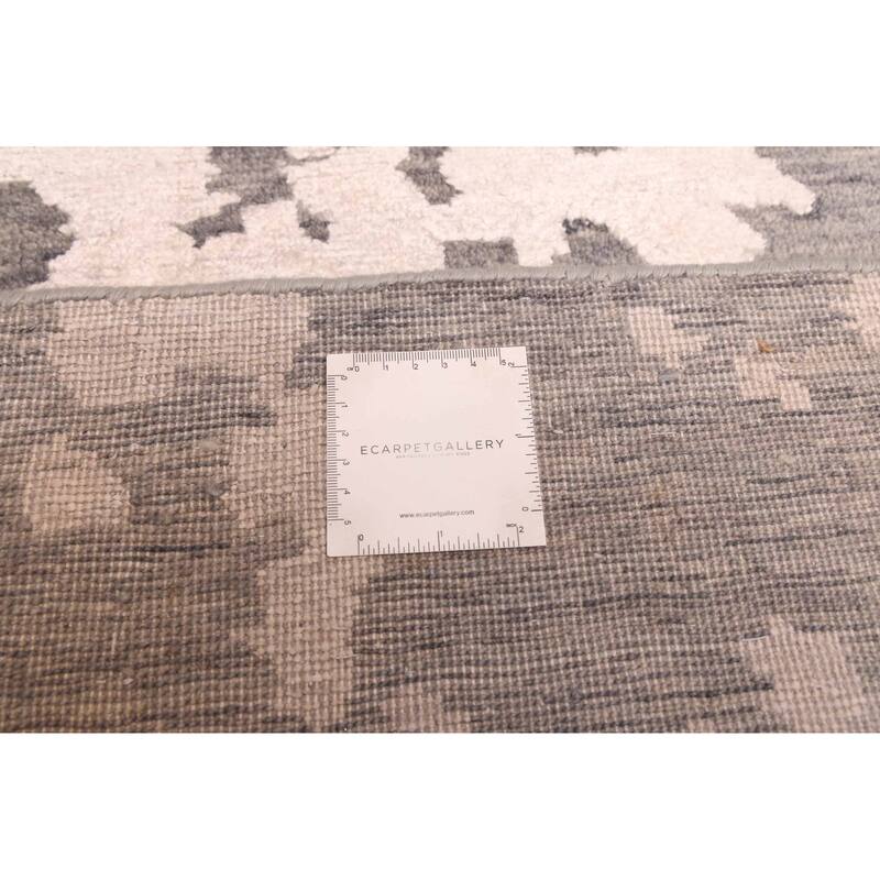 ECARPETGALLERY Hand-knotted Legacy Dark Grey Silk, Wool Rug - 2'5 x 12'3
