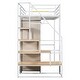 preview thumbnail 13 of 16, White Metal Twin Size Loft Bed with Large Wardrobe and Storage Staircase