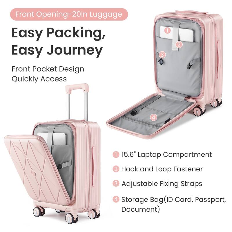 Luggage Sets 3 Piece(20/24/28), Expandable Carry On Luggage with TSA Lock Airline Approved, with Front Pocket