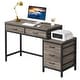 preview thumbnail 29 of 56, Computer Desk with 5 Drawers, Reversible Writing Desk with File Cabinet Printer Stand