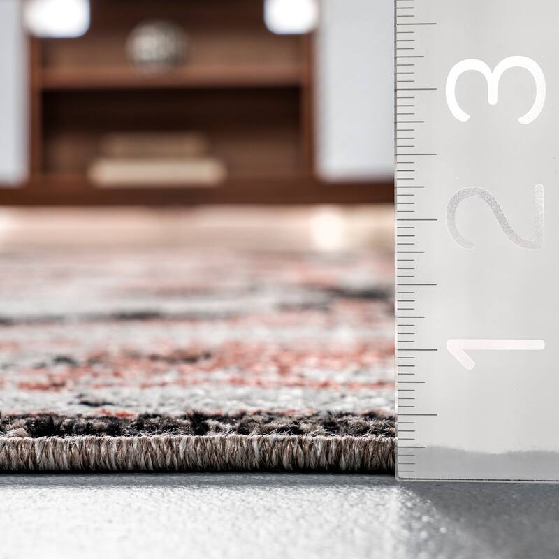 Nuloom Deanna Distressed Traditional Medallion Cotton Blend Area Rug
