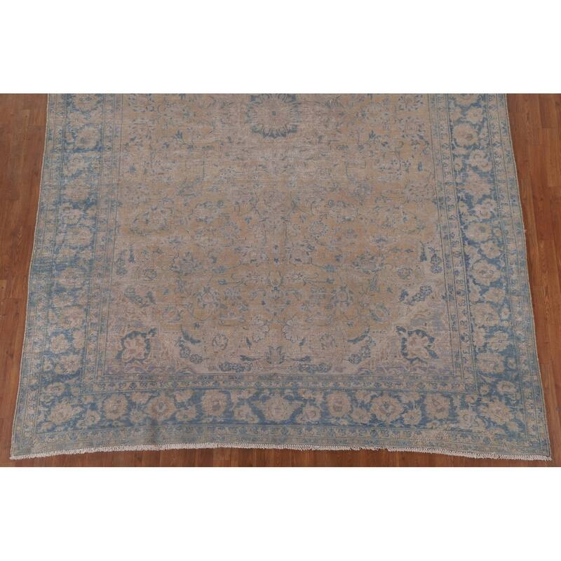 Distressed Najafabad Persian Antique Area Rug Hand-knotted Wool Carpet - 8'4" x 12'2"