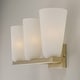 preview thumbnail 3 of 3, 24" W x 9.5" H 3-Light Vanity in Matte Brass with Faux Alabaster Glass - 24"W x 9.25"H x 8"E