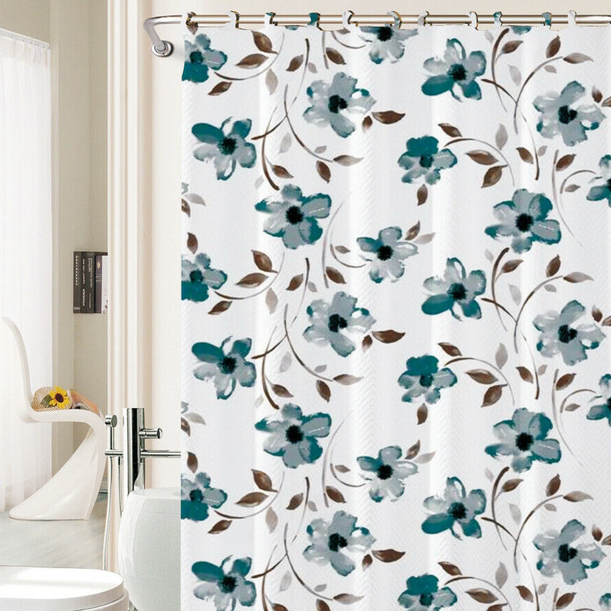 15 Piece Bathroom Set Rugs Shower Curtain Rings 72 X72 Ashley Overstock 33393403