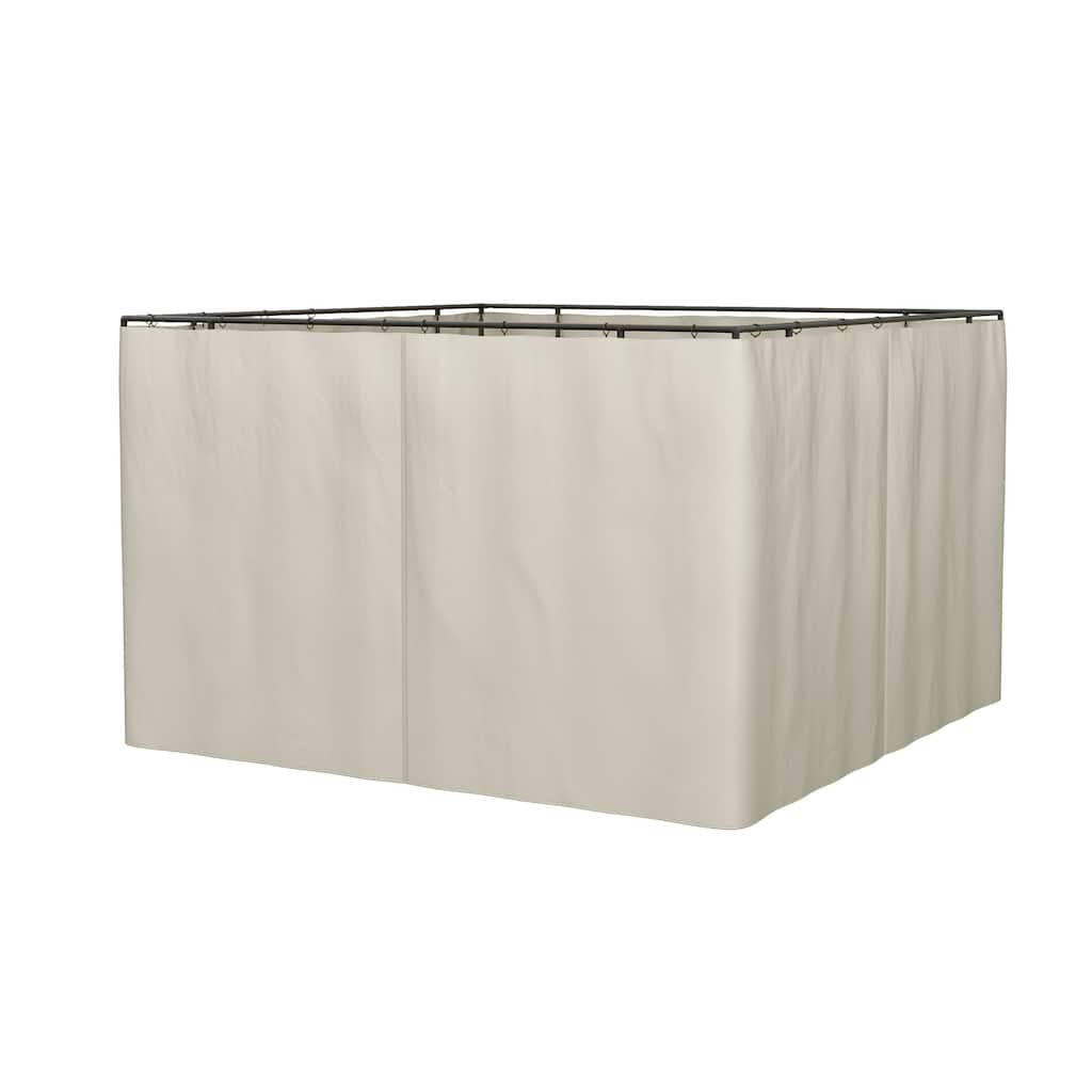 10' x 12' Gazebo Sidewall Set with 4 Panels, Hooks & C-Rings Included, Beige