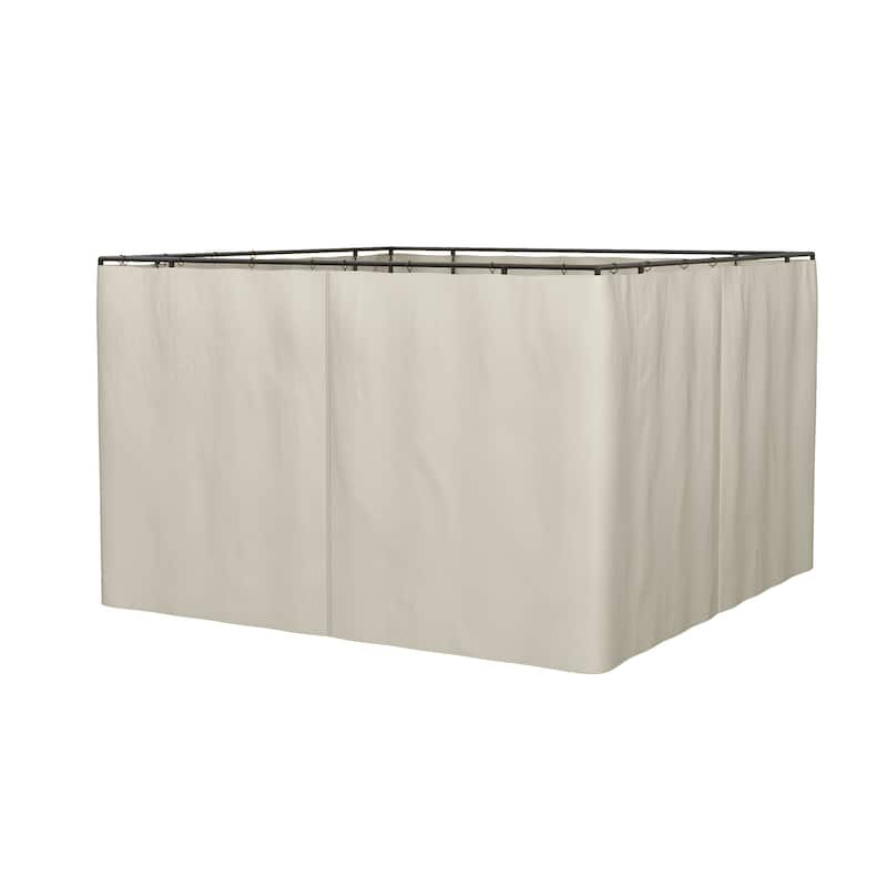 10' x 12' Gazebo Sidewall Set with 4 Panels, Hooks & C-Rings Included, Beige - Beige