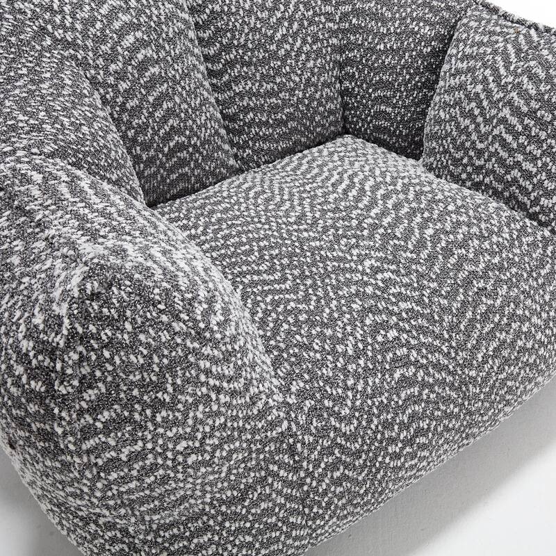 Chenille Lounge Chair with Armrests