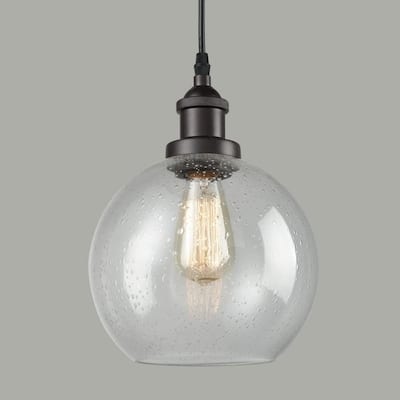 Bellaria Industrial Vintage Bubble Glass Pendant Light Metal Hanging Lighting