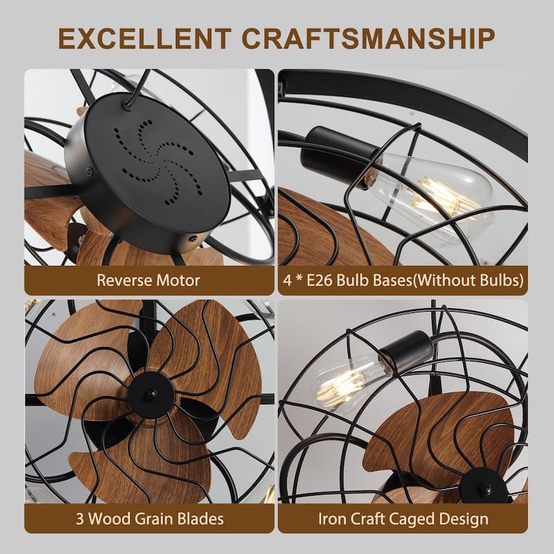 20" Wall Mounted Fan Indoor, 6 Speed Wall Mount Fan with Remote - N/A