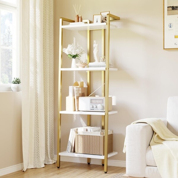 Narrow gold bookcase discount
