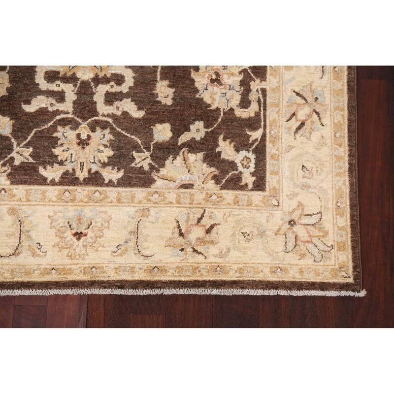 Vegetable Dye Chobi Peshawar Oriental Area Rug Handmade Wool Carpet - 4'11" x 7'3"