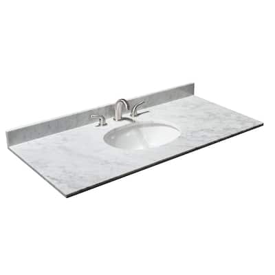Wyndham Collection 48" Single Vanity Top with Undermount Oval Sink and