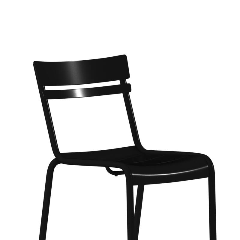 2PK Modern Commercial Grade 2 Slat Indoor/Outdoor Steel Dining Chair