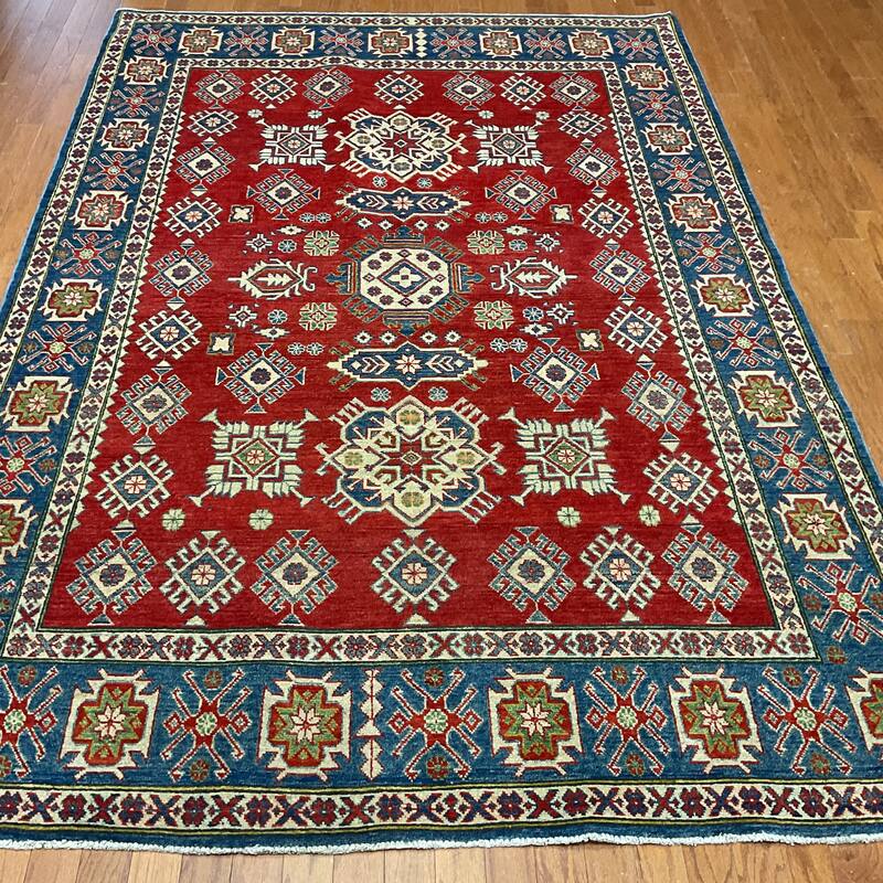 HERAT ORIENTAL Handmade Kazak Wool Rug - 6'4" x 9'