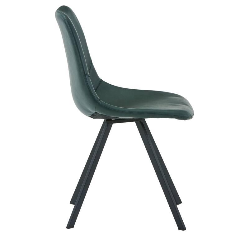 Markley Modern PU Leather Upholstered Ergonomic Mid-Back Accent Chair with Metal Legs for Home Kitchen or Living Room (Set of 4)