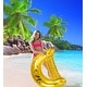 preview thumbnail 6 of 5, POZA Gold Inflatable Pool Float Chair Filled with Sparkle Confetti - 48 x 38 Inch