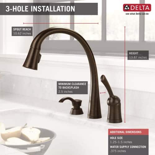 Shop Delta 980t Sd Dst Pilar Pull Down Kitchen Faucet With On Off