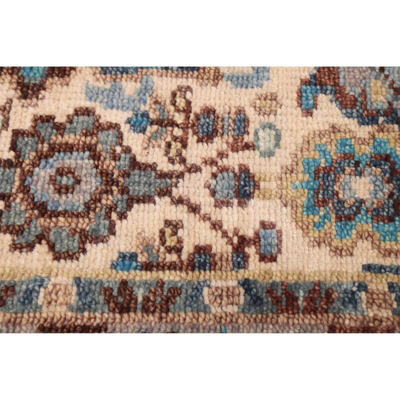 ECARPETGALLERY Hand-knotted Modern Oushak Ivory Wool Rug - 3'10 x 6'3